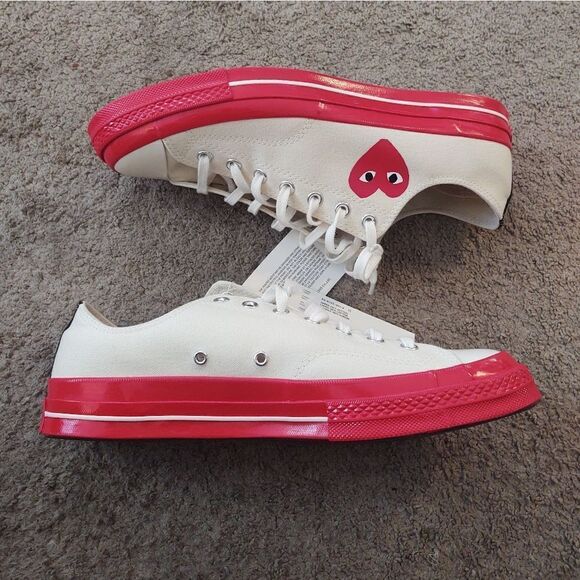 Converse Chuck Taylor 70s Lo Top Play Comme Des Garcons Men Sz 12 NEW BOX NO TOP - Picture 3 of 11
